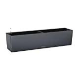 LECHUZA 'BALCONERA Color 80' Pflanzgefäß mit Erd-Bewässerungs-System, Schiefergrau, 79 x 19 x 19...