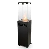 Planika - Faro – Terrassenheizer Gas schwarzer, 8kW tragbarer und freistehender, Propan Heizpilz...