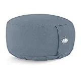 Lotuscrafts Yogakissen Meditationskissen Rund Lotus - Sitzhöhe 15cm - Waschbarer Bezug aus...
