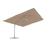 paramondo parapenda Ampelschirm Ampelsonnenschirm, Rechteckig, Creme, 4 x 3 m, 360° Schwenkbar,...