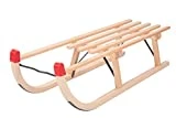 COLINT Davos Schlitten Holzschlitten traditionell Metall Strebe Holz Rodel Holzrodel