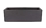 BigDean Pflanzkübel 80x30 cm groß - Granitstein-Optik in Anthrazit - Für Außen, frostsicher &...