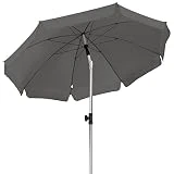 LIFERUN 200 cm Sonnenschirm, Marktschirm knickbar, Gartenschirm rund, 8 Stahlverstrebungen,...