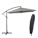 Deuline® Aluminium Sonnenschirm Ø300cm mit Schutzhülle UV-Schutz Wasserabweisende Bespannung...