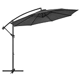 SONGMICS Sonnenschirm, Ampelschirm Ø 300 cm, mit Kurbel zum Öffnen und Schließen, Sonnenschutz,...