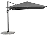 Schneider Sonnenschirm Rhodos Twist, anthrazit, 300 x 300 cm quadratisch, 730-15, Gestell Alu/Stahl,...