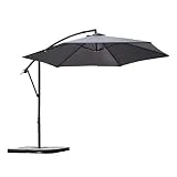 Sekey® Ampelschirm 300 cm Sonnenschirm Gartenschirm Kurbelschirm mit Kurbelvorrichtung Sonnenschutz...