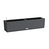 Lechuza 'BALCONERA Cottage 80' Pflanzgefäß mit Erd-Bewässerungs-System, Granit, 79 x 19 x 19 cm