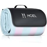 HOEL Picknickdecke 200x200 cm wasserdicht + isoliert - Strandmatte gepolstert XXL - Picknickdecken -...