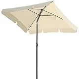 LIFERUN 200 x 125 cm Sonnenschirm rechteckig, Marktschirm knickbar, Gartenschirm Terrassenschirm...