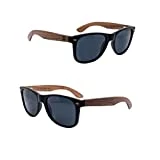 Holzwurm Sonnenbrille mit Holzbügeln aus Walnuss für Damen & Herren/Polarisierende Brillengläser...