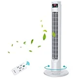 Turmventilator Leise mit Fernbedienung - WOWDSGN Säulenventilator Digital Oszillation 90° mit...