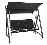 gartenmoebel-einkauf Hollywoodschaukel 3-sitzer 196cm, Gestell Aluminium rostfrei anthrazit,...