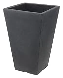 Spetebo Kunststoff Pflanzsäule anthrazit 55 cm - Blumenkübel Trapezförmig - Pflanztopf...
