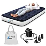 Active Era Luxus Camping Einzel Luftbett mit elektrischer Luftpumpe - Luftmatratze für 1 Person mit...
