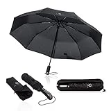 VON HEESEN® Regenschirm sturmfest bis 140 km/h - inkl. Schirm-Tasche & Reise-Etui - Taschenschirm...