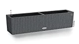 LECHUZA 'BALCONERA Cottage 80' Pflanzgefäß mit Erd-Bewässerungs-System, Granit, 79 x 19 x 19 cm