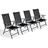CCLIFE Balkonstühle 2er 4er Set Alu Gartenstuhl Balkonstuhl stapelbar verstellbar klappbar...