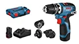 Bosch Professional 12V System Akku-Bohrschrauber GSR 12V-35 FC (inkl. 4 FlexiClick Aufsätze, 2x3.0...