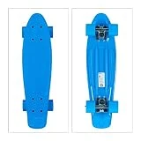 Relaxdays Kinder Skateboard einfarbig, 22 Zoll Profi Komplettboard, Mini Cruiser m. Alu Achsen u....