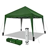 VOUNOT Pavillon Faltbar 3x3m, mit 4 Sandsäcke, Pop Up Faltpavillon, UV-Schutz 50+, Grün