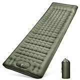 Isomatte Camping Selbstaufblasend, 12CM Verdicktes Aufblasbare Matratze mit Fußpresse Pumpe und...