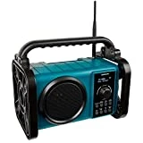MEDION E66877 DAB+ Baustellenradio (Robustes Gehäuse, Spritzwassergeschützt (IP44), Bluetooth 5.0,...