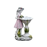 Gartendeko Figuren für Außen Groß Solarleuchte, LED Solarlampen Garten Deko Harz Gartenfiguren...