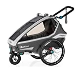 Qeridoo Kidgoo1 (2020/2021) Kinderfahrradanhänger, Fahrradanhänger 1 Kind - Grau