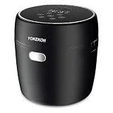 Low Sugar Reiskocher Klein 2L, YOKEKON Reiskocher mit Dampfgarer, 8-in-1 Mini Rice Cooker mit...
