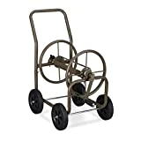 Relaxdays Schlauchwagen XL, fahrbare Schlauchtrommel Metall, 2x 3/4' Anschlüsse, für 60m Schlauch,...