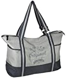J JONES JENNIFER JONES Große XXL Freizeittasche - 60 x 20 x 35 cm - mit Reißverschluss - Grau -...