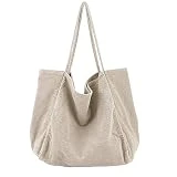 Funtlend Umhängetasche Damen Groß Handtasche Schultertasche Cord Tasche Damen Crossbody Tasche...