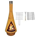 YERD Corten Terrassen-Ofen/Grill-Kamin Denver BBQ: Echter Corten-Stahl Gartenkamin (Edelrost), inkl....