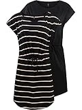 ONLY Damen Sommer Mini Kleid onlMAY S/S Dress 2er Pack Grösse XS S M L XL XXL Gestreift Schwarz...