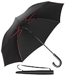 Newdora Stockschirm Regenschirm Windproof Manuelles Schließen Schwarz Fiberglas Rippen Golf...