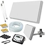 Selfsat H30D2+ Flachantenne Twin + 20m Kabel + Fensterhalterung + SAT-Finder + 2...