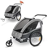 KESSER® Kinderanhänger Fahrradanhänger Sport-RX 2 in 1 Joggerfunktion Kinderfahrradanhänger +...