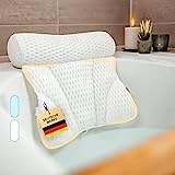 Vybelle® Badewannenkissen atmungsaktiver 4D Air Mesh [perfekte ergonomische Passform] Badekissen...