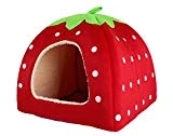 Schöne Strawberry weicher Kaschmir Warm Pet Nest Hund, Katze, Bett klappbar Red