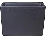 Ondis24 Pflanzkübel Vulkan LOFT, Blumenkübel rechteckig, Blumentopf Wasserspeicher, Schiefer...