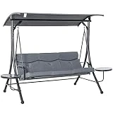 Outsunny Hollywoodschaukel 3-Sitzer Gartenschaukel Schaukelbank mit verstellbarem Sonnendach...
