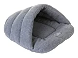 YiJee Warm Haustier Schlafsack Weich Gemütlich Bett und Höhle für Katzen und Hunde Grau L