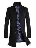 Vogstyle Herren Winter Slim Fit Wollmantel Business Überzieher Schlank Lange Windbreaker Jacken...