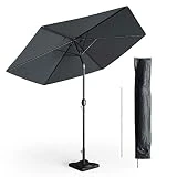 Oskar Sonnenschirm Set 270cm inkl Schutzhülle + Schirmständer Gartenschirm Marktschirm anthrazit