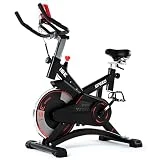 ISE Ergometer Heimtrainer Fahrrad, Indoor Cycling Bike mit Programm und Display, Armauflage,...
