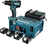 Makita Akku-Bohrschrauber 180 V / 30 Ah mit 4 Akkus und Ladegerät im Makpac, 1 Stück, DDF459RF4J