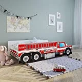 Kids Collective Autobett 70x140 cm Spielbett Kinderbett mit Rausfallschutz und Lattenrost 140 x 70...