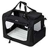Songmics Faltbare  Oxford Gewebe Hundebox Katzenbox Hundetransportbox - L 70x52x52cm Schwarz PDC70H