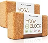 Yoga Block 2er Set Kork - EXTRA Yoga HEFT im Set - 100% Natur Hatha Klotz Nachhaltig - Ideal auch...